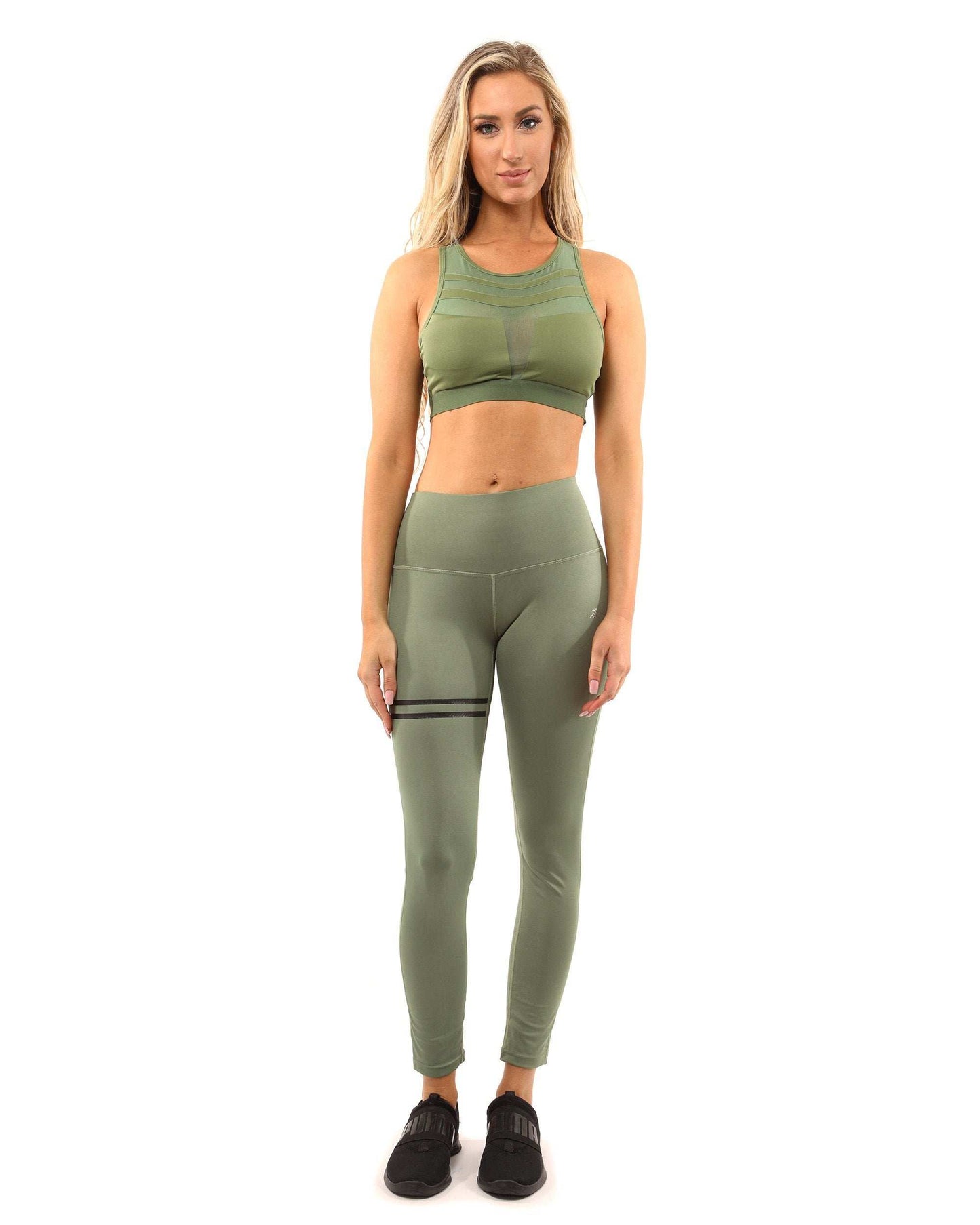 Huntington Set - Leggings & Sports Bra - Olive Green - Skoutley Outdoors LLC