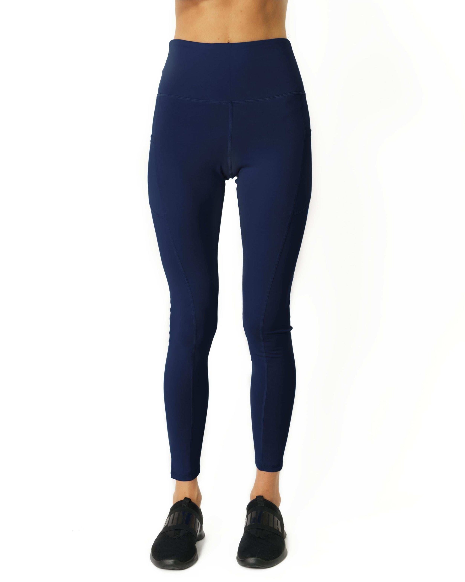 High Waisted Yoga Leggings - Navy Blue - Skoutley Outdoors LLC