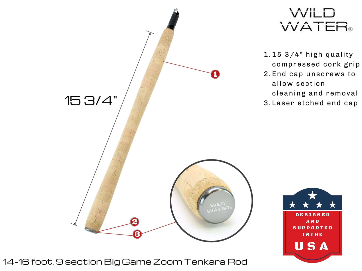 14' - 16' Big Game Zoom Tenkara Rod | Wild Water Fly Fishing - Skoutley Outdoors LLC