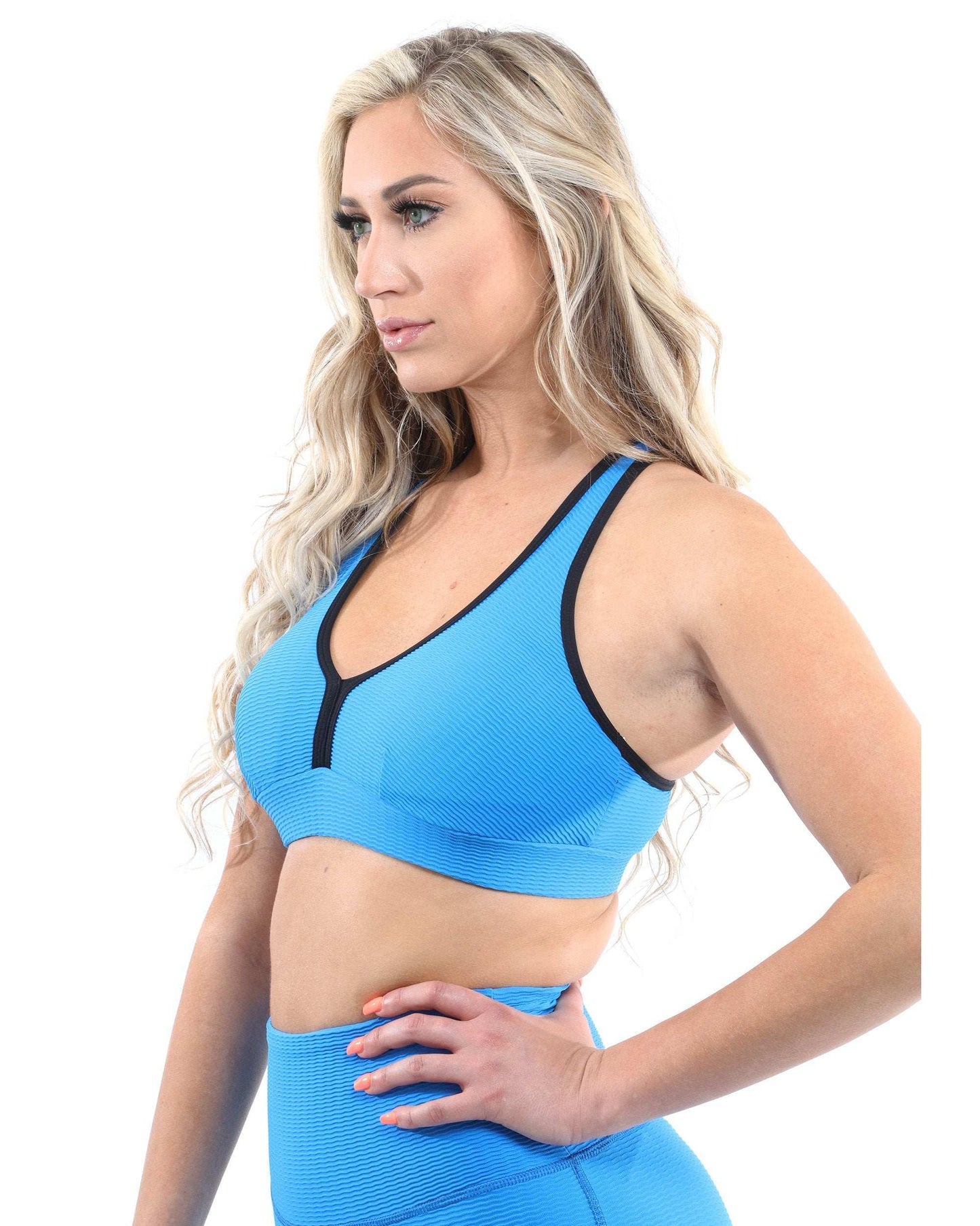 Positano Activewear Set - Leggings & Sports Bra - Aqua [MADE IN ITALY] - Skoutley Outdoors LLC