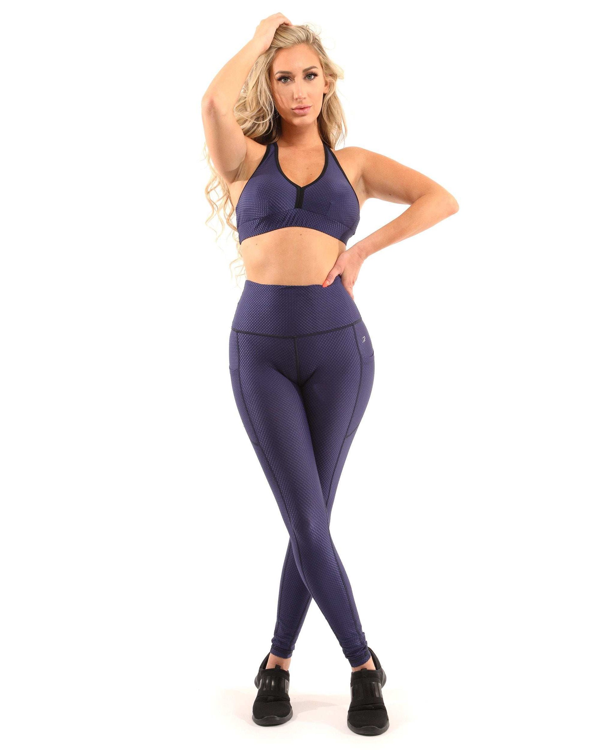 Venice Activewear Set - Leggings & Sports Bra - Navy [MADE IN ITALY] - Skoutley Outdoors LLC