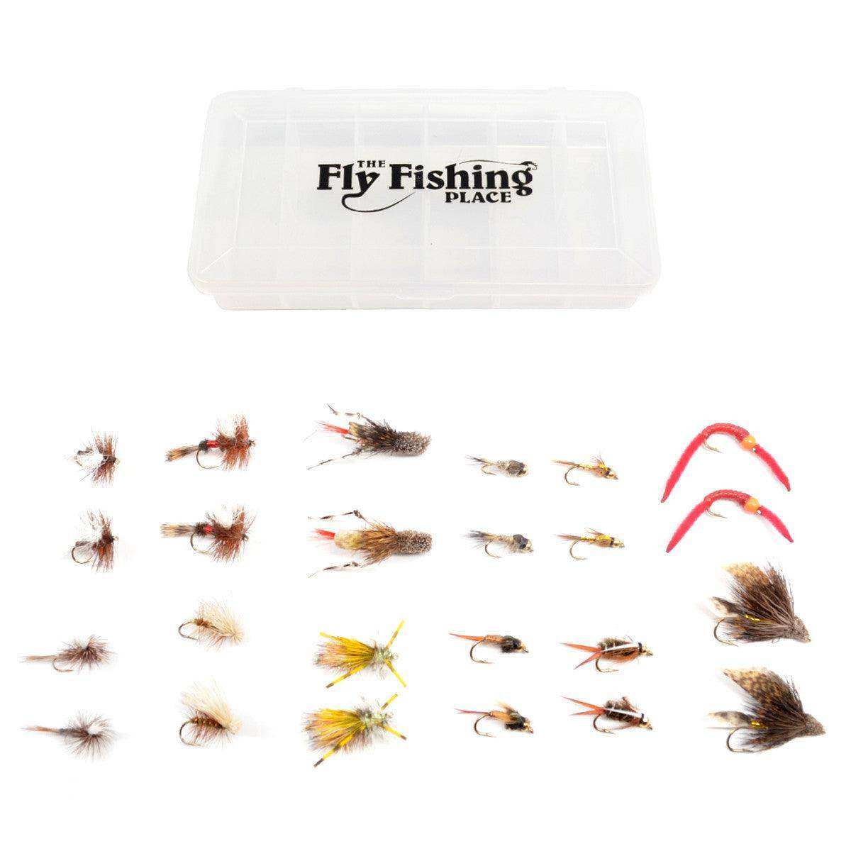 Trout Flies Assortment - 24 Flies for Trout Fly Fishing with Fly Box - Essential Dry and Wet Fly Selection for All Trout Fly Fishing - Skoutley Outdoors LLC