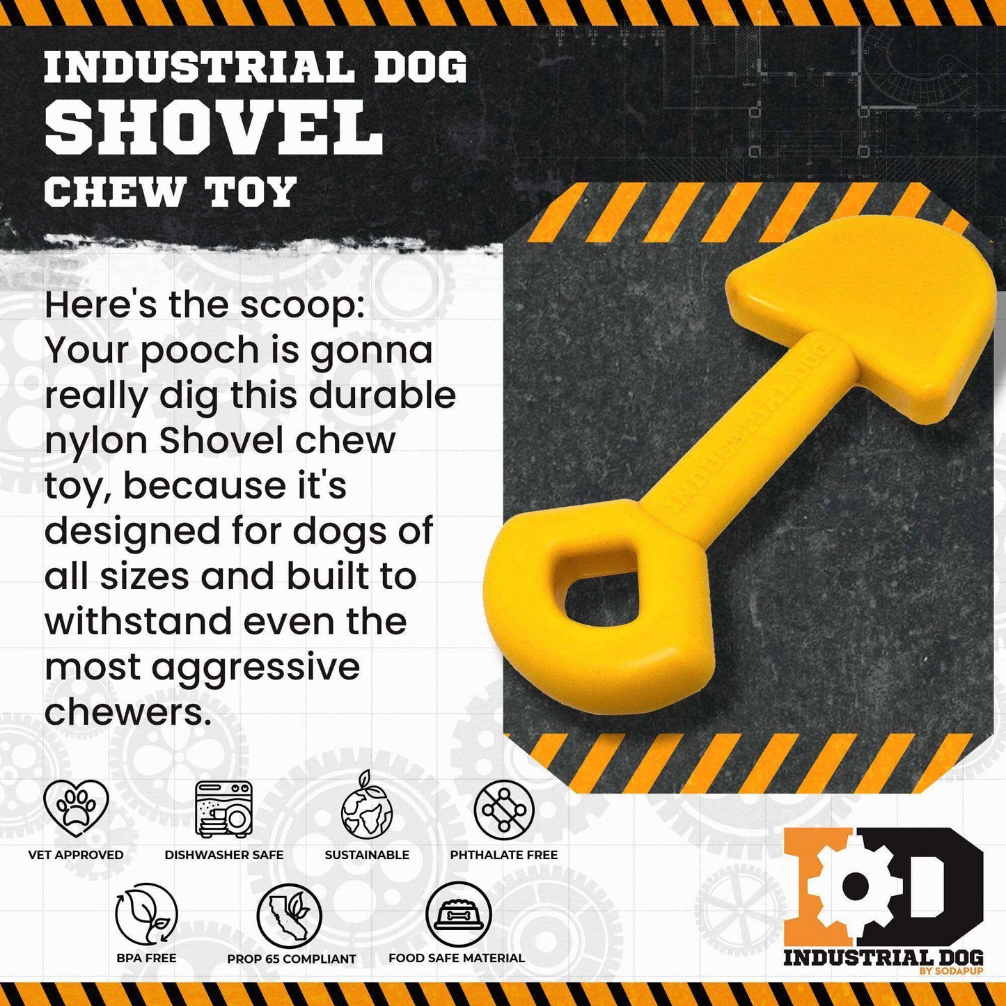 ID Shovel Ultra Durable Nylon Dog Chew Toy - Skoutley Outdoors LLC