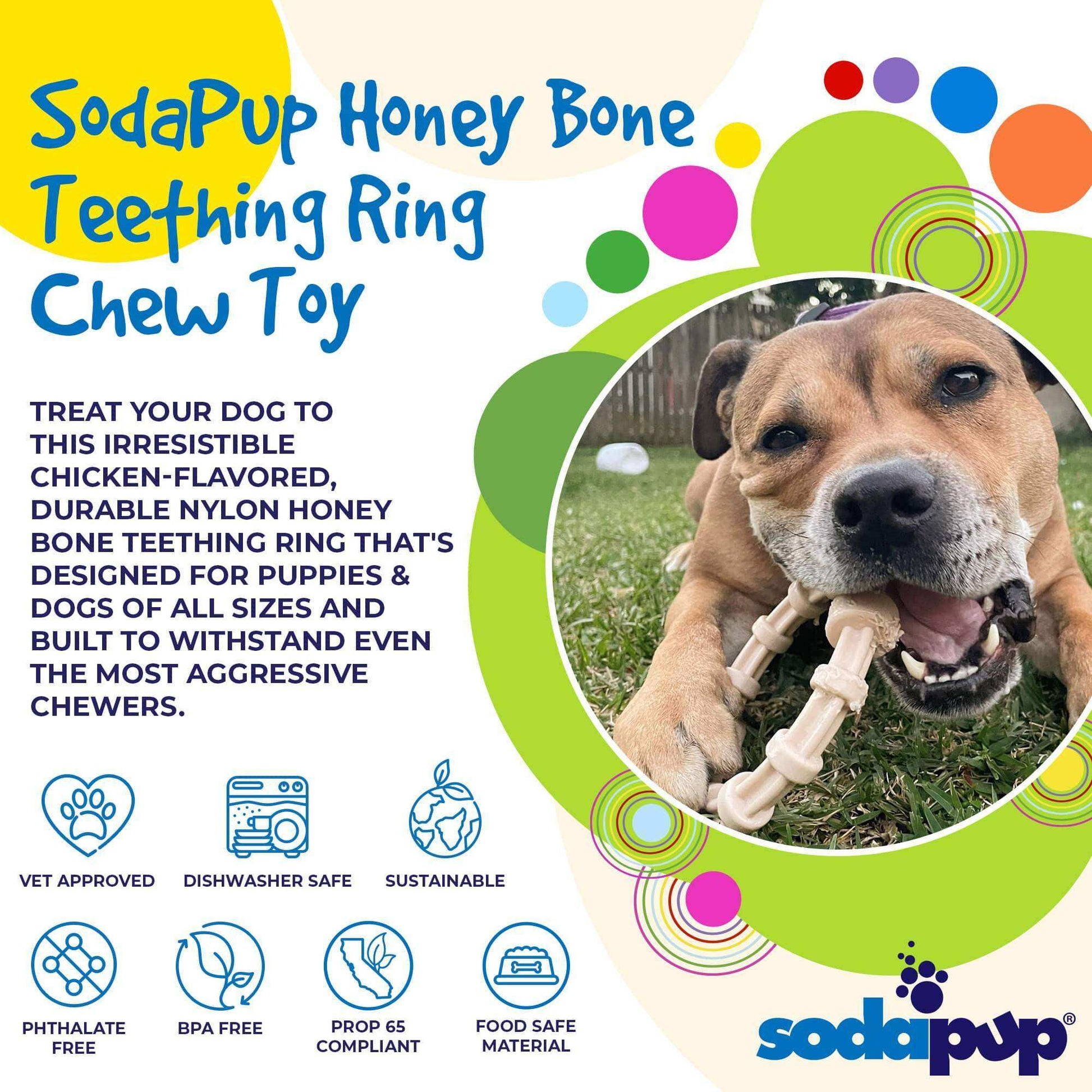 Honey Bone Chicken Flavored Teething Ring - Skoutley Outdoors LLC