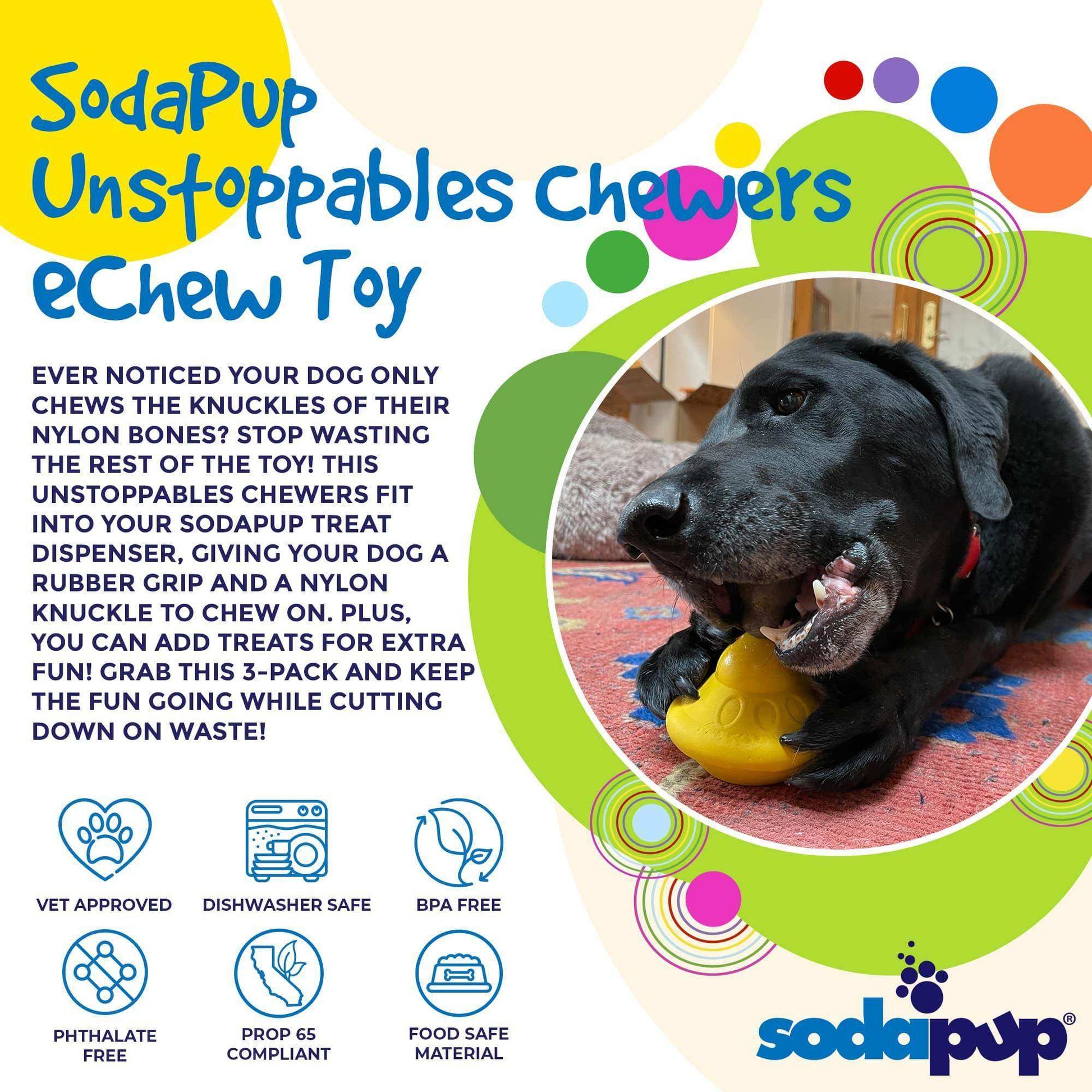 Unstoppables Chewers for SodaPup Rubber Treat Dispensers - 3 Pack - Skoutley Outdoors LLC