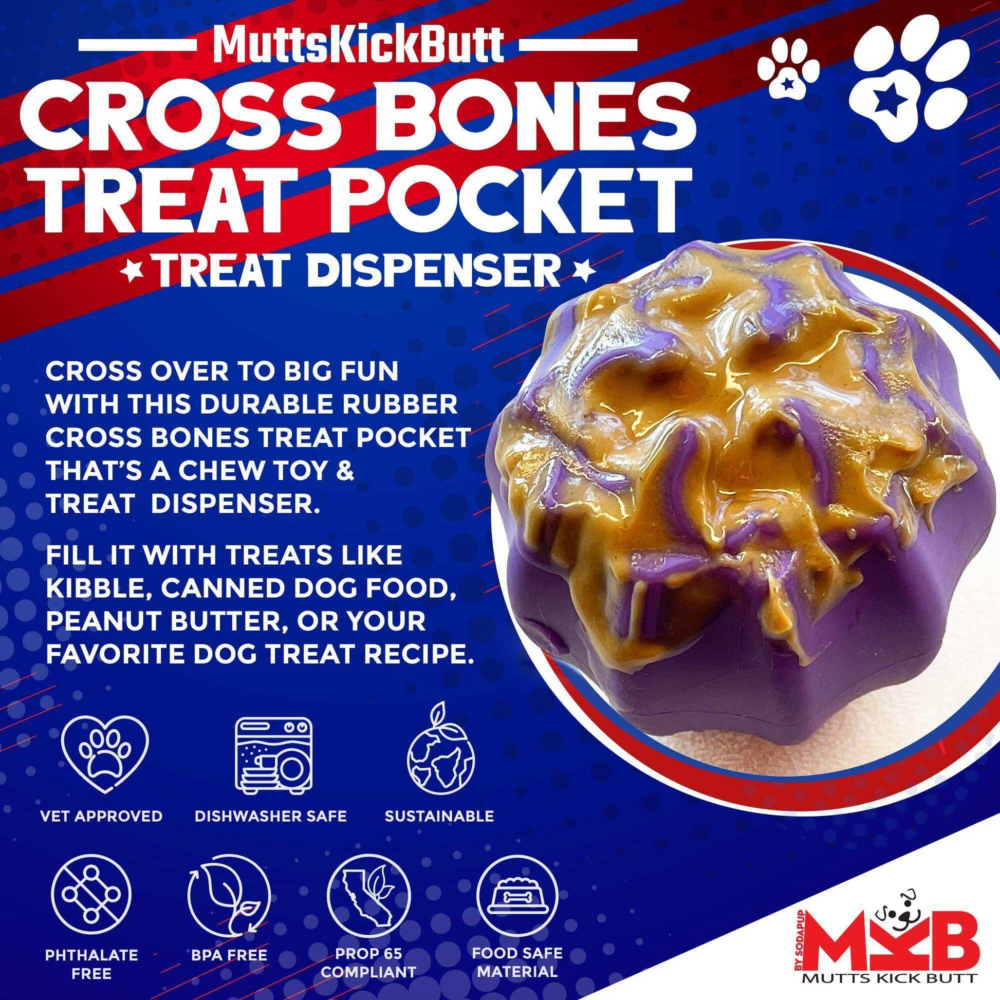 Cross Bones Chew Toy and Treat Pocket - Skoutley Outdoors LLC