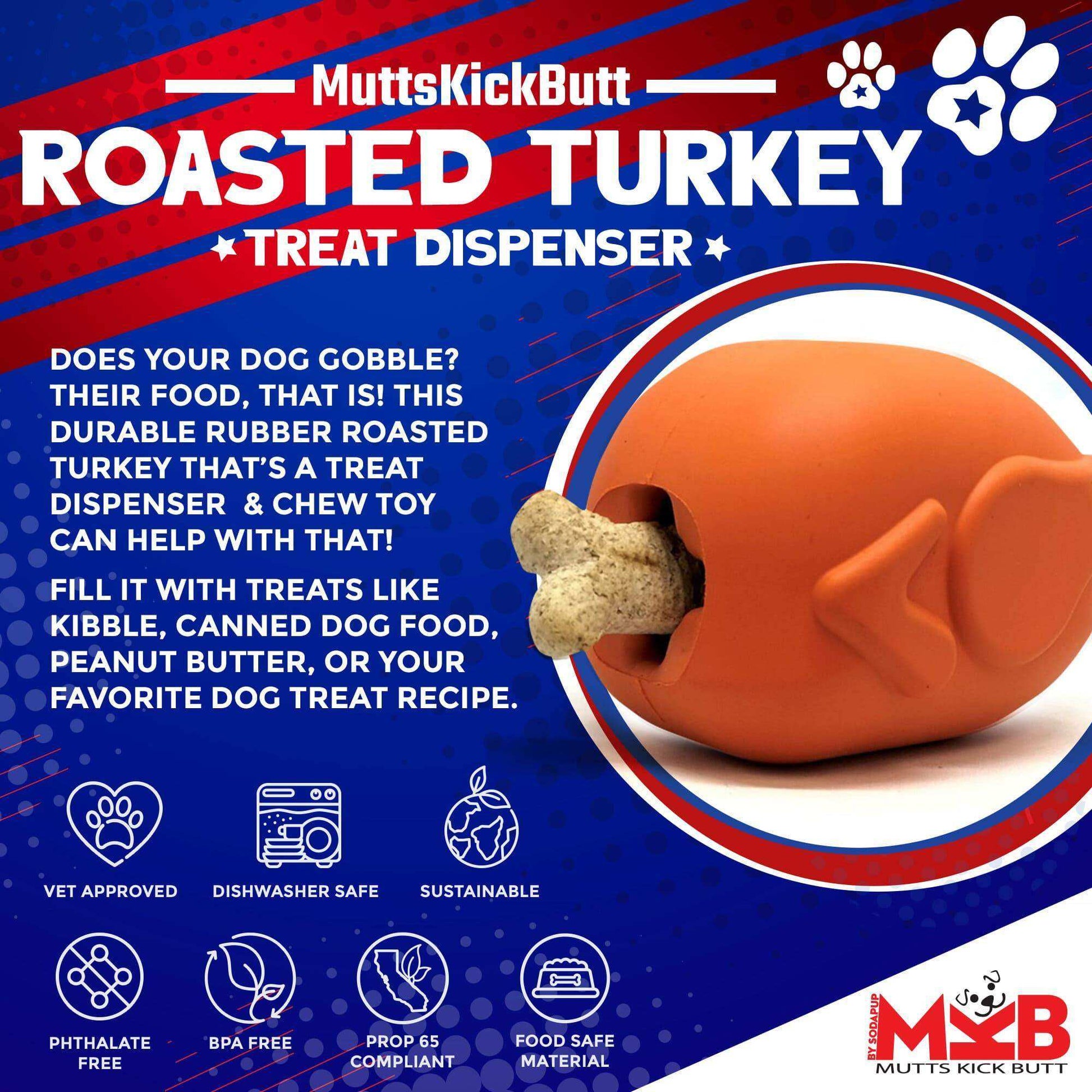 Roasted Turkey eDispenser Durable Rubber Chew Toy & Treat Dispenser - Large - Skoutley Outdoors LLC