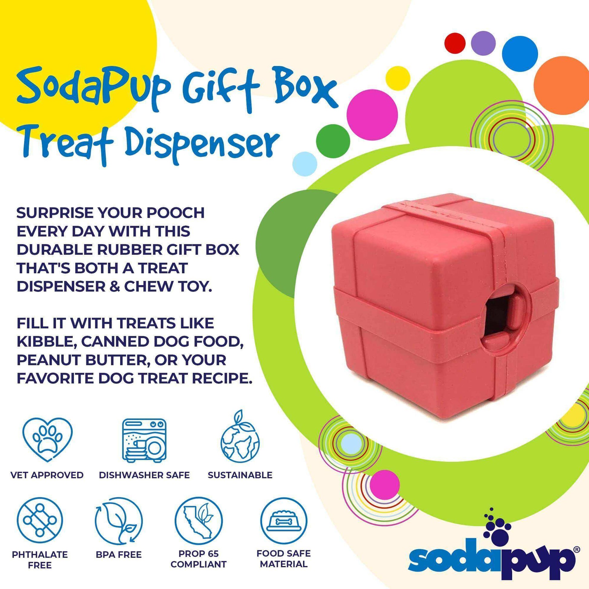 Gift Box eDispenser Durable Rubber Chew Toy & Treat Dispenser - Skoutley Outdoors LLC