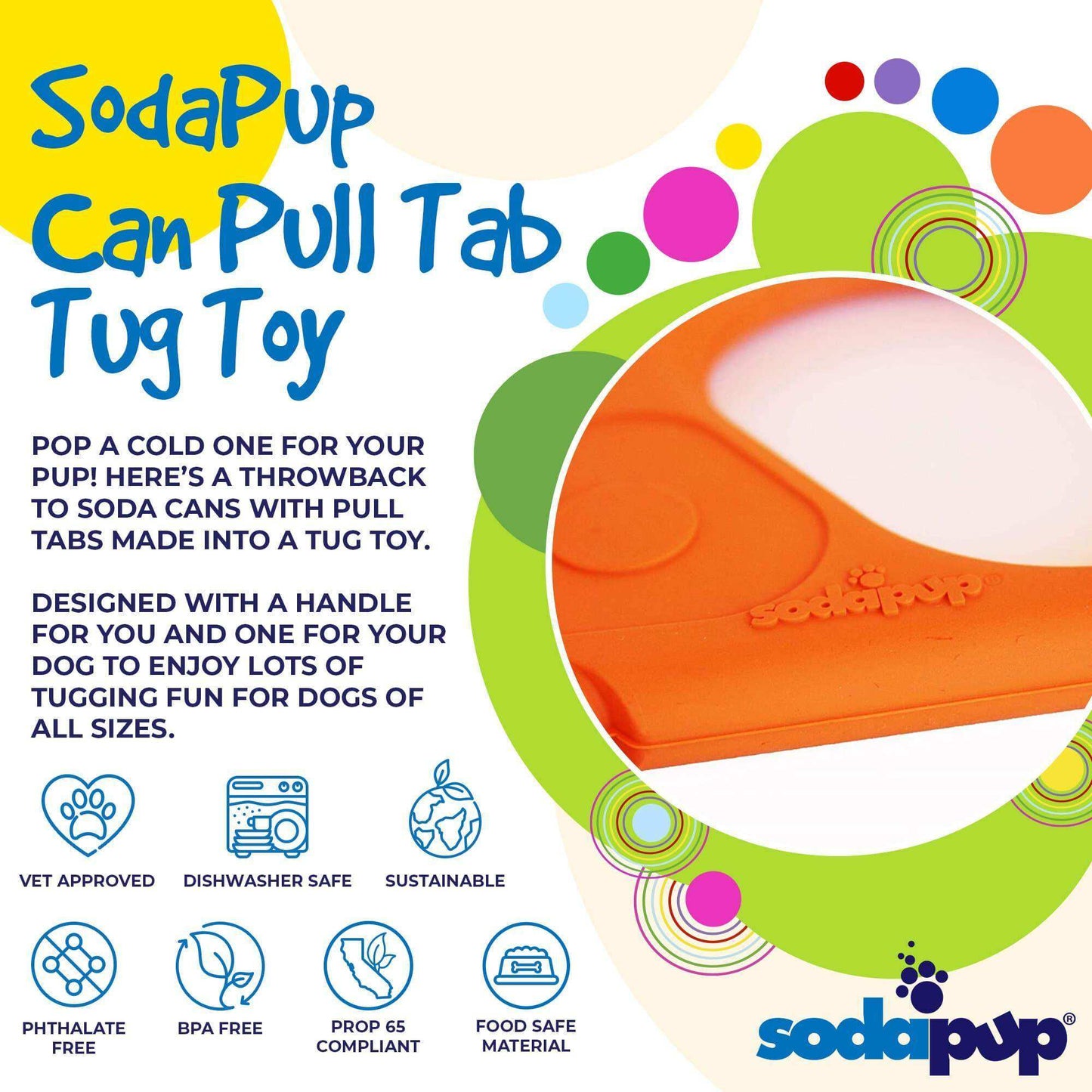 Pop Top Rubber Tug Toy for Interactive Play - Skoutley Outdoors LLC