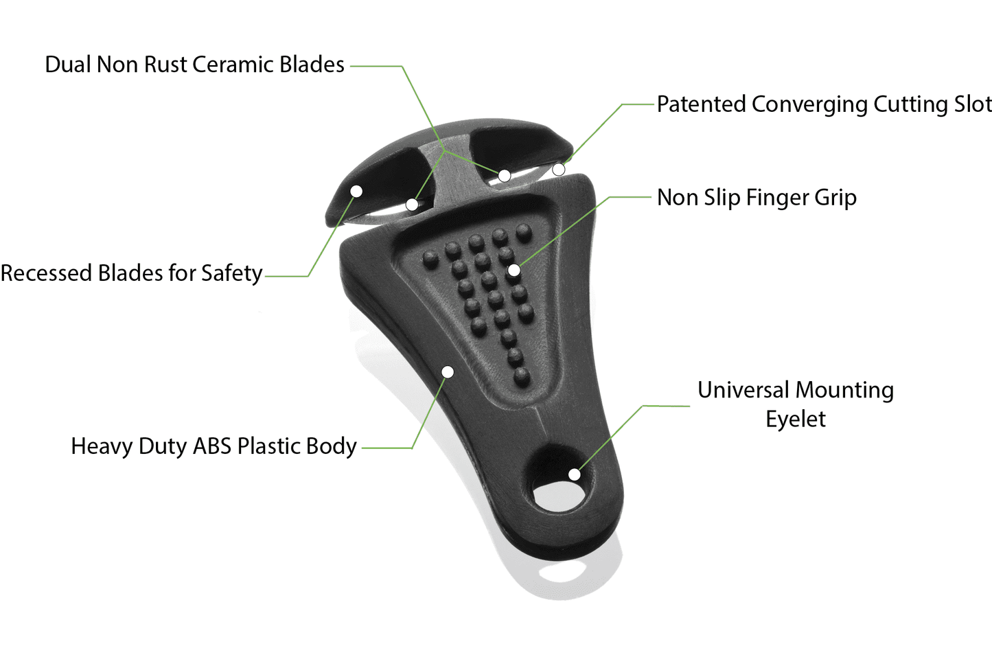 Line Cutterz Ceramic Blade Zipper Pull - Glow-in-the-Dark - Skoutley Outdoors LLC