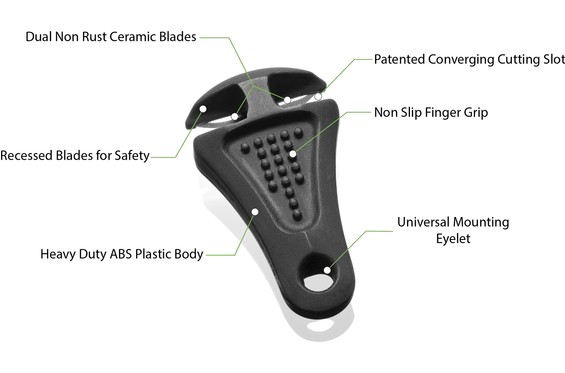 Line Cutterz Ceramic Blade Zipper Pull - Glow-in-the-Dark - Skoutley Outdoors LLC