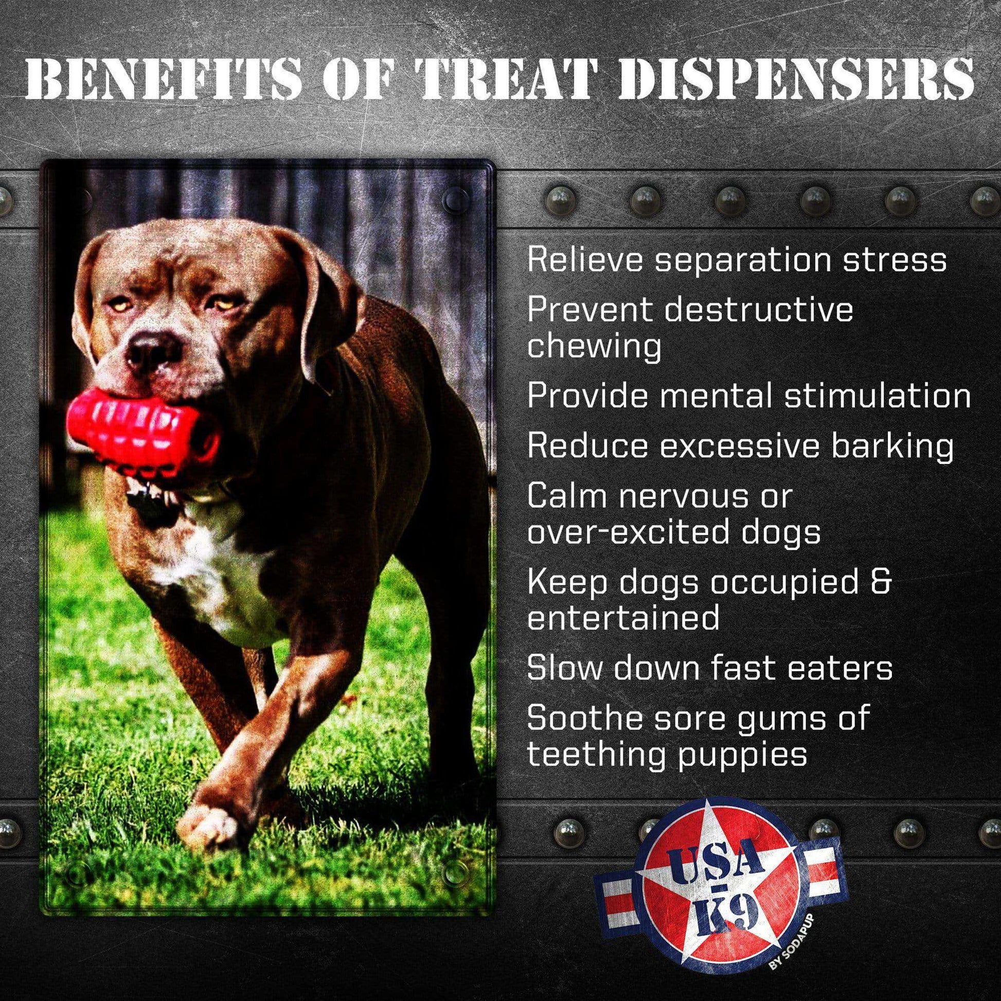 USA-K9 Grenade eDispenser Durable Rubber Chew Toy & Treat Dispenser - red - Skoutley Outdoors LLC