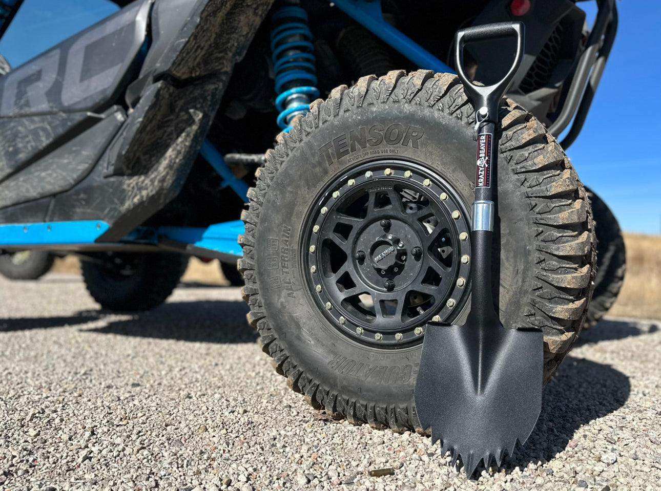 ATV / UTV Krazy Beaver Shorty Shovel (Textured Black Head / Black Handle) - Skoutley Outdoors LLC