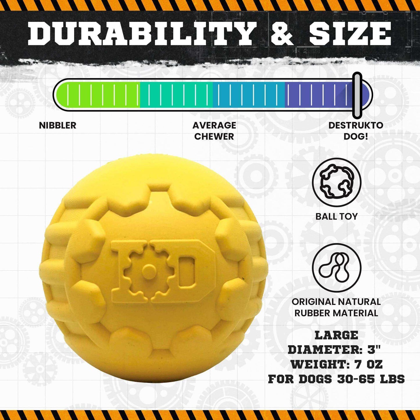 ID Ball Durable Rubber Chew Ball - Skoutley Outdoors LLC