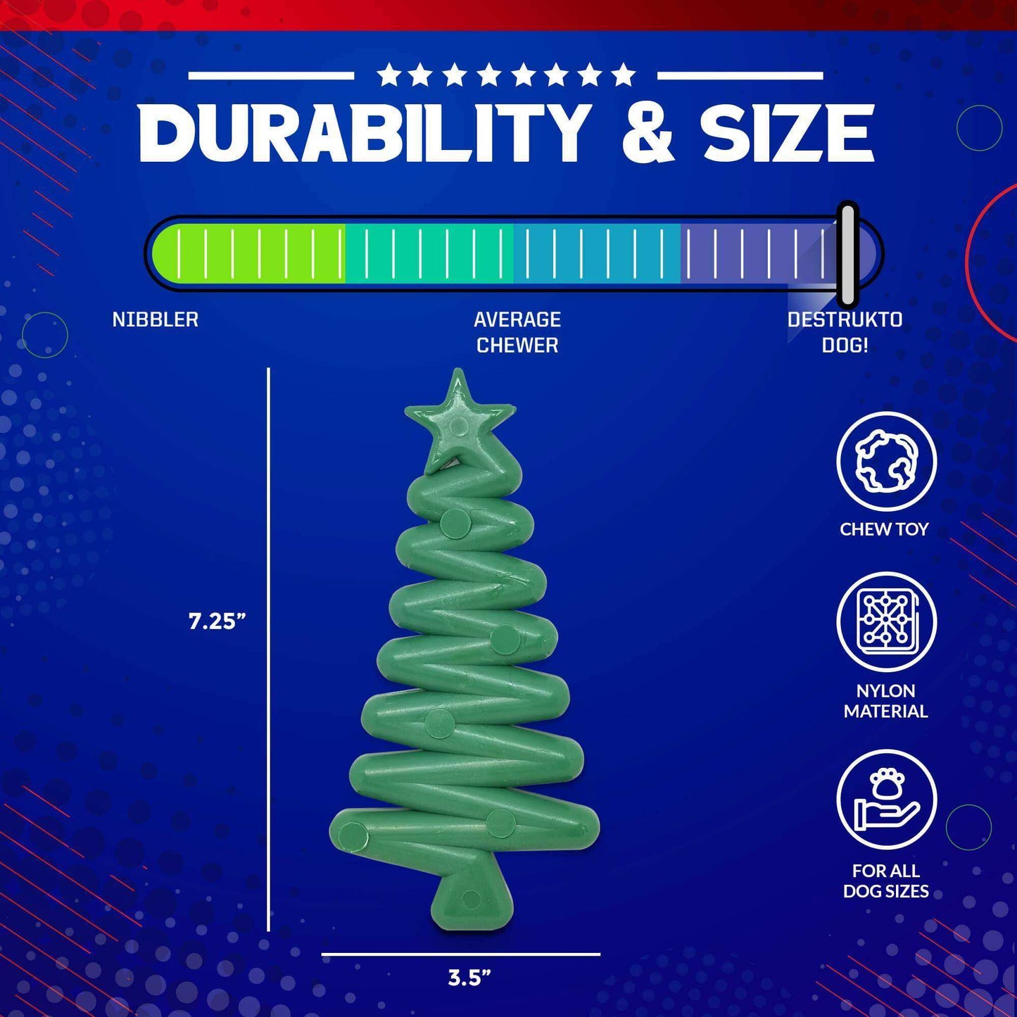 Christmas Tree Ultra Durable Nylon Dog Chew Toy - Skoutley Outdoors LLC