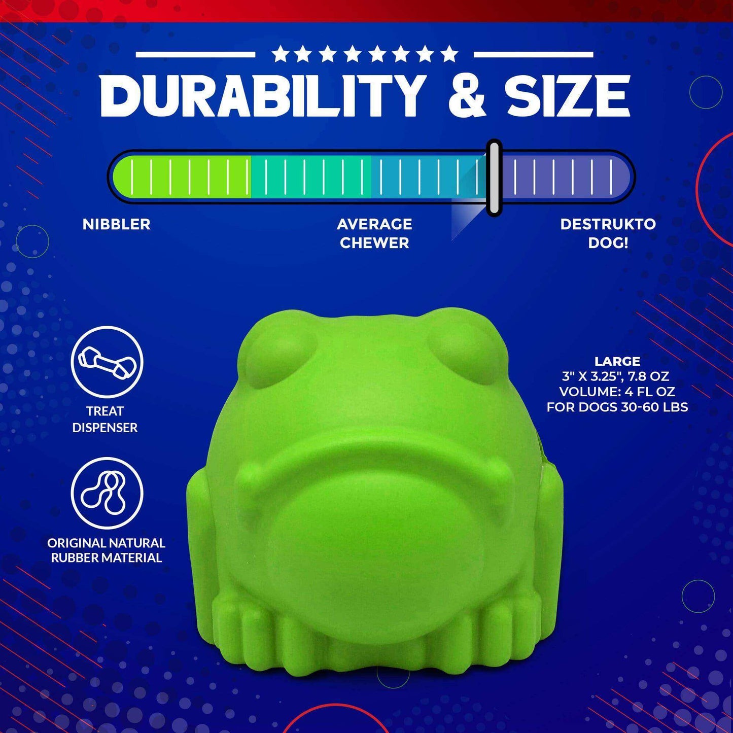 Bull Frog eDispenser Durable Rubber Chew Toy & Treat Dispenser - Large - Skoutley Outdoors LLC