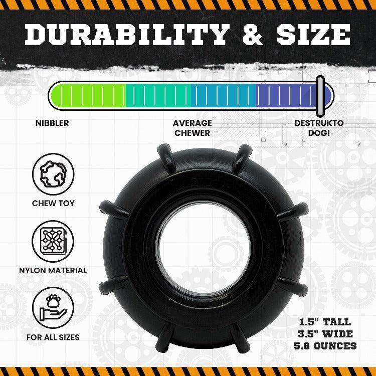 ID Tractor Tire eChew Ultra Durable Nylon Chew & Enrichment Toy - Skoutley Outdoors LLC