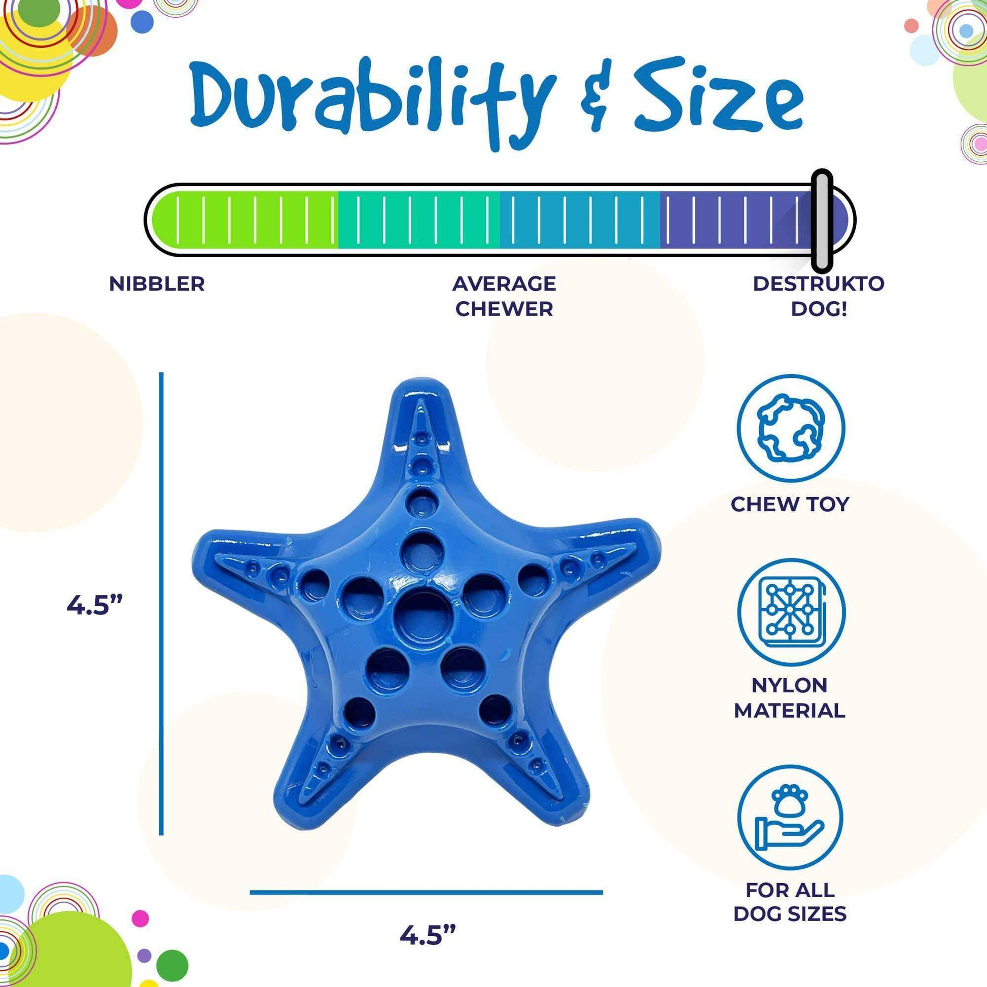 Starfish Ultra Durable Nylon Dog Chew Toy for Aggressive Chewers - Skoutley Outdoors LLC