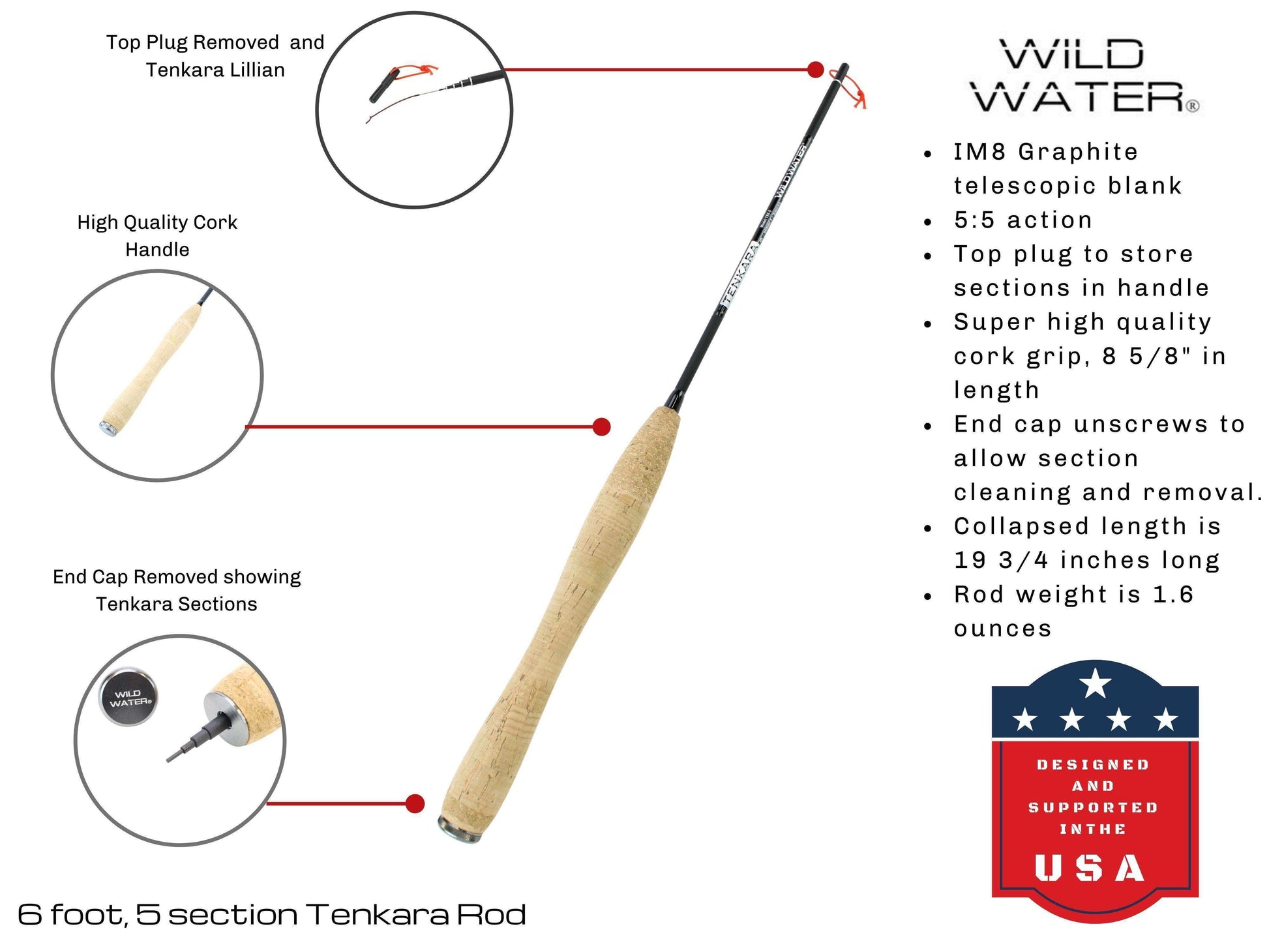 Tenkara Fly Fishing Kit, 6 ft Rod| Wild Water Fly Fishing - Skoutley Outdoors LLC