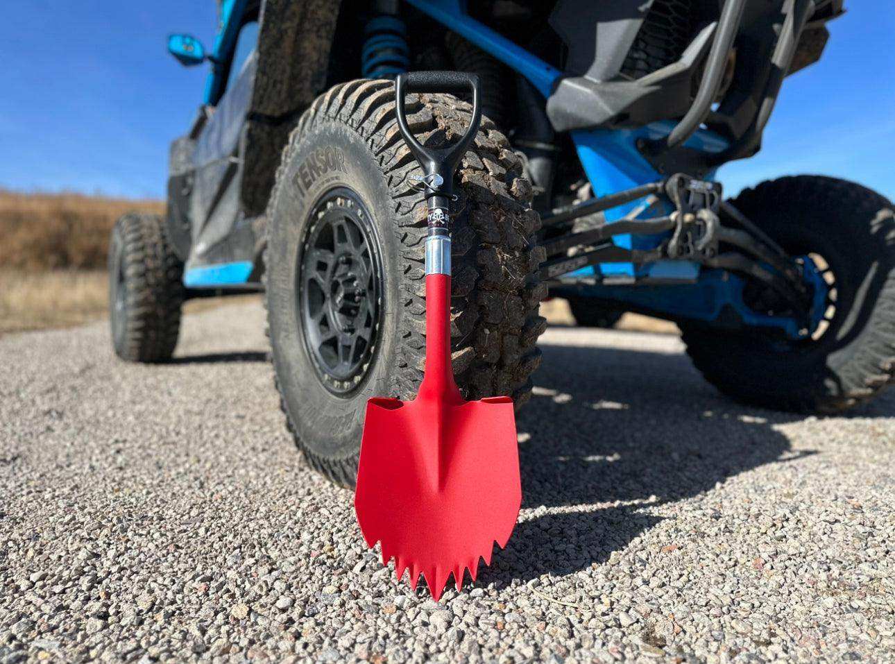 Krazy Beaver Mini Shovel with guard(Textured Red Head / Black Handle # 45642) - Skoutley Outdoors LLC