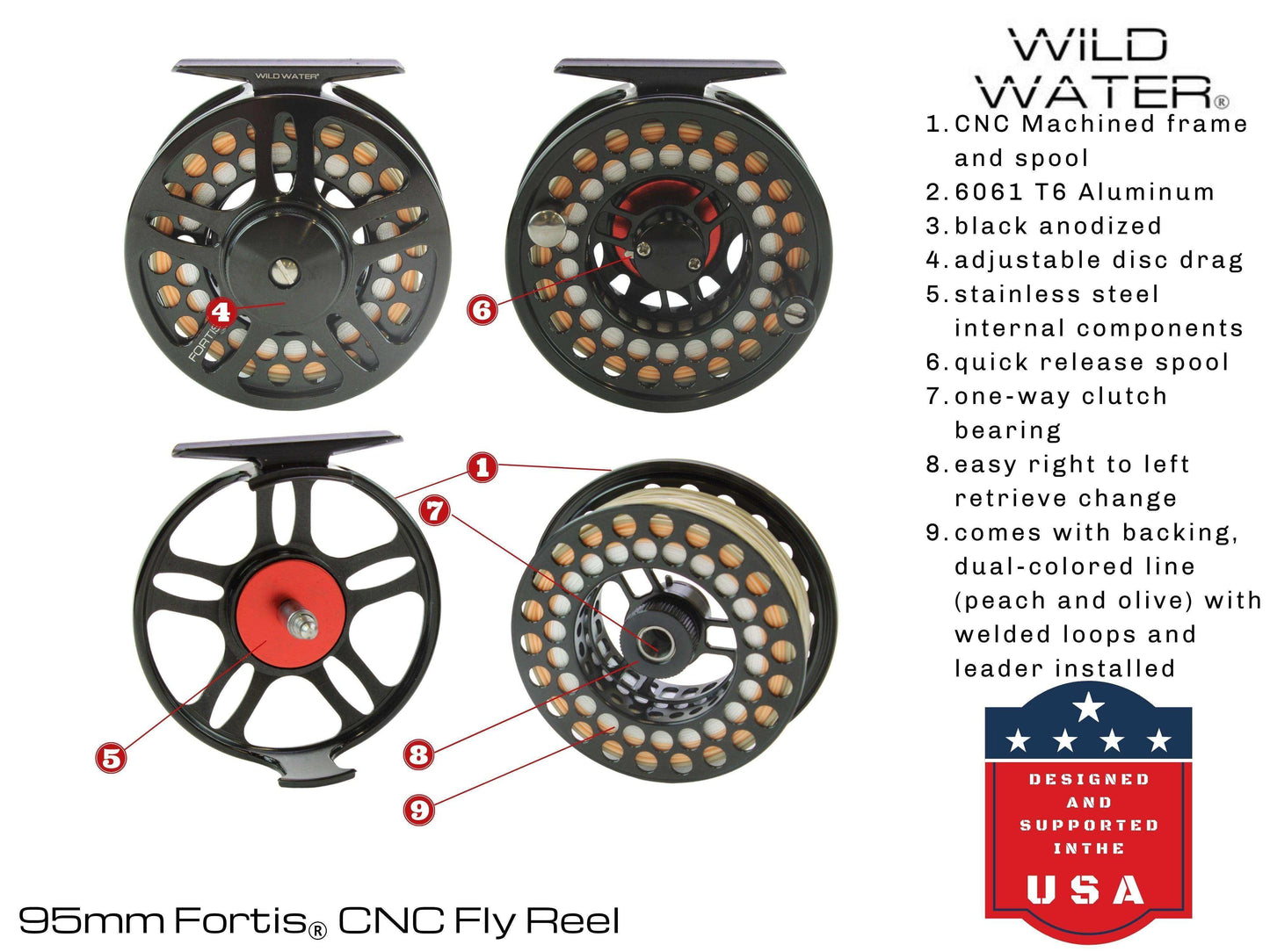 CNC Machined Aluminum 7/8 Weight Fly Fishing Reel | Wild Water Fly Fishing - Skoutley Outdoors LLC