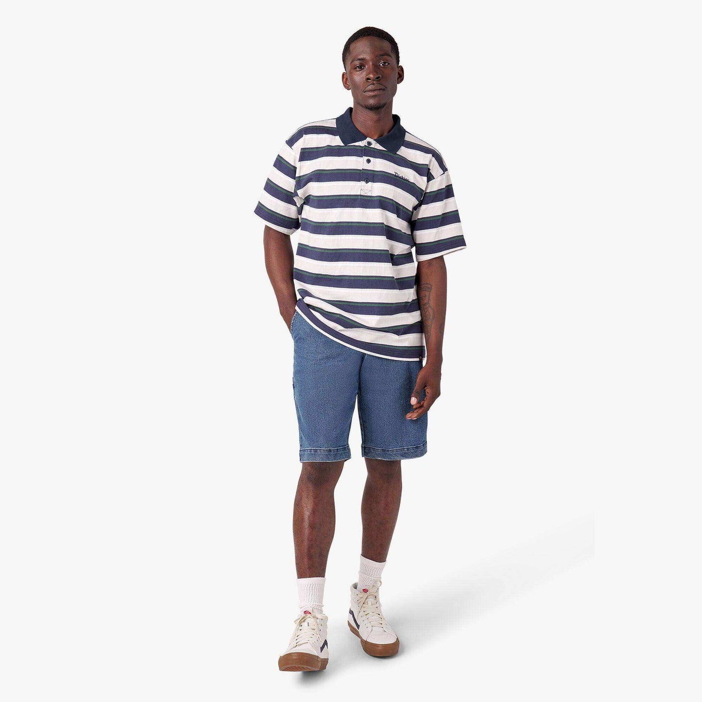 Dickies Skateboarding Guy Mariano Short Sleeve Polo Shirt - Guy Mariano Stripe - Skoutley Outdoors LLC