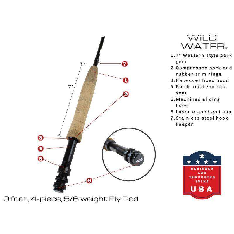 Deluxe Fly Fishing Kit, 5/6wt Rod | 9ft | 4-piece | Wild Water Fly Fishing - Skoutley Outdoors LLC