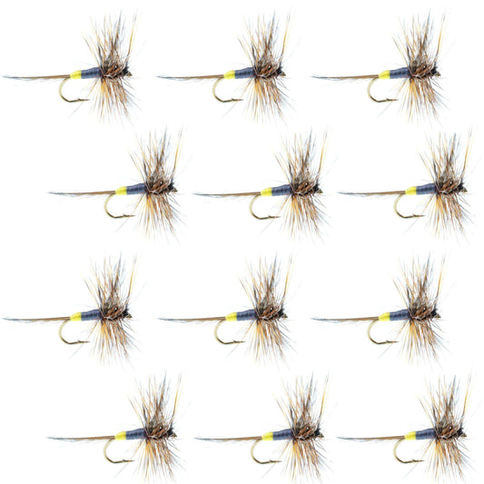 Adams Female Classic Dry Fly - 1 Dozen Flies - Hook Size 12 - Skoutley Outdoors LLC