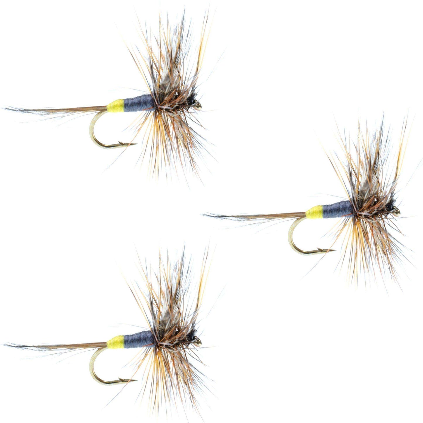 3 Pack Adams Female Classic Dry Fly - Hook Size 16 - Skoutley Outdoors LLC