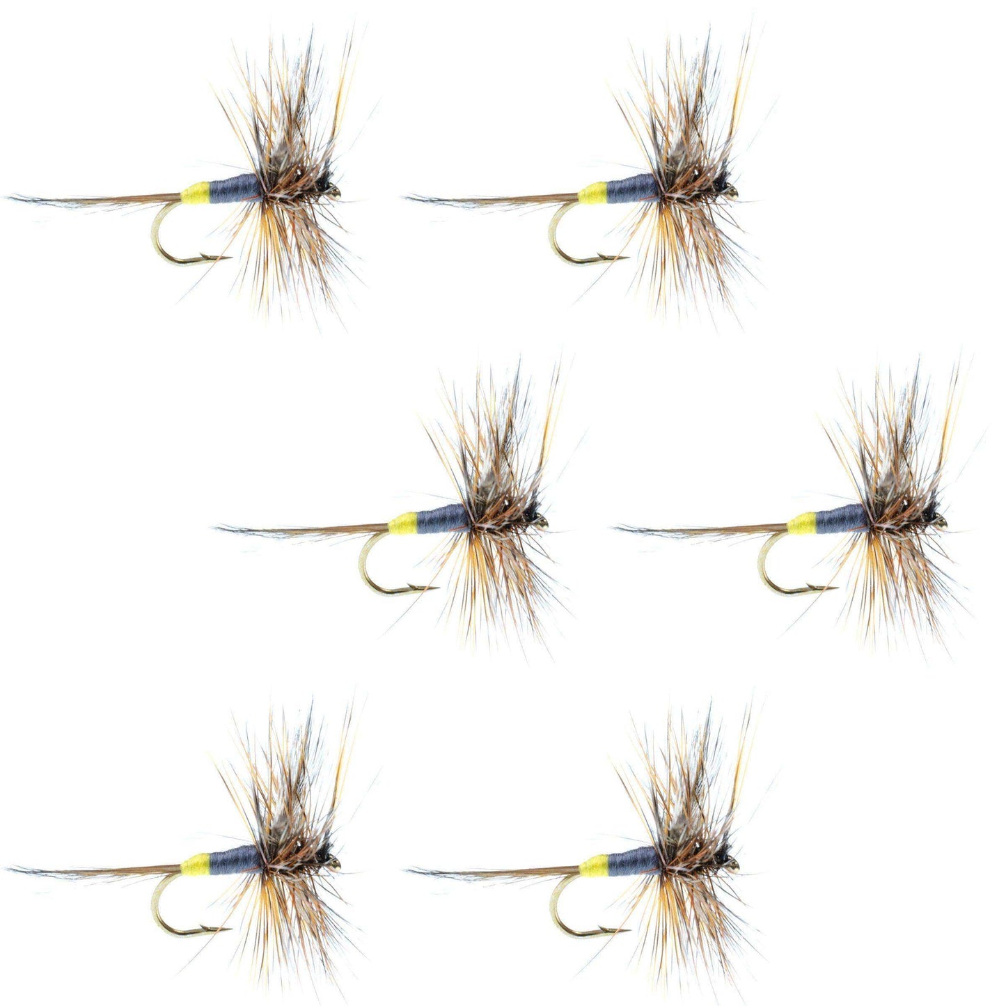 Adams Female Classic Dry Fly - 6 Flies - Hook Size 12 - Skoutley Outdoors LLC