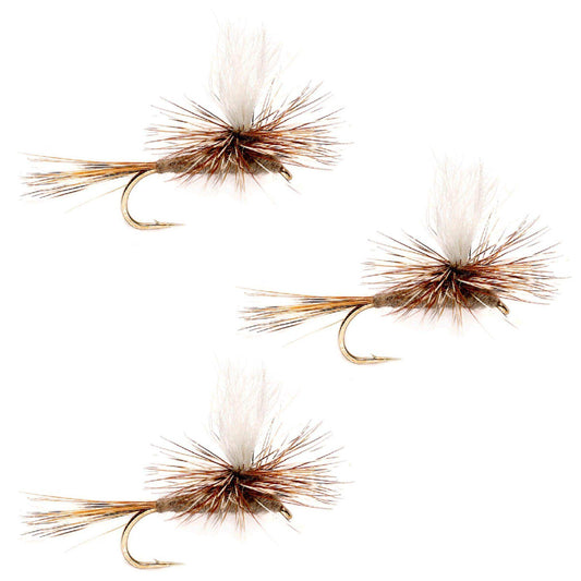 3 Pack Adams Parachute Classic Dry Fly - Hook Size 20 - Skoutley Outdoors LLC