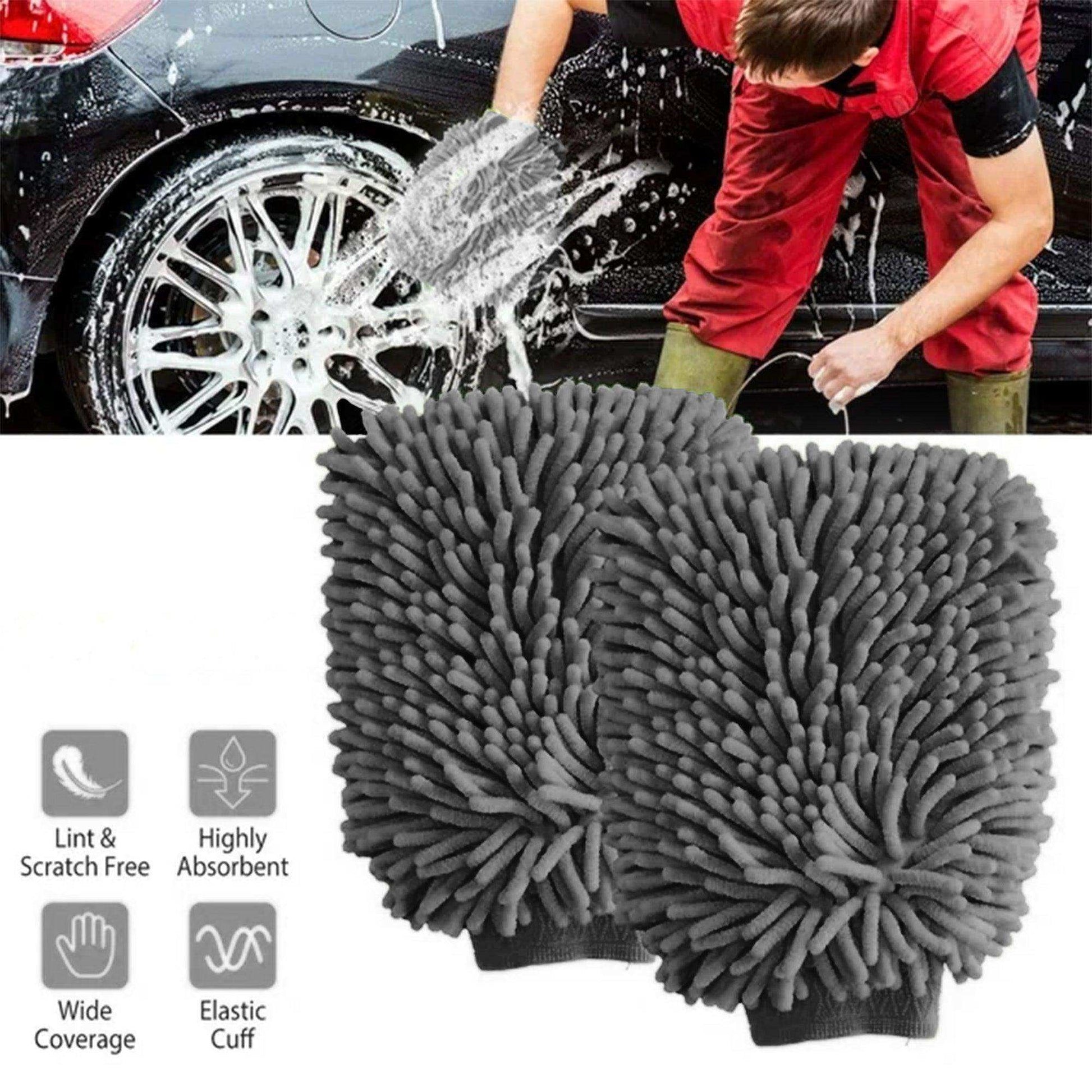 WASH&WHIPS Microfiber Chenille Car Cleaning Mitt - Skoutley Outdoors LLC