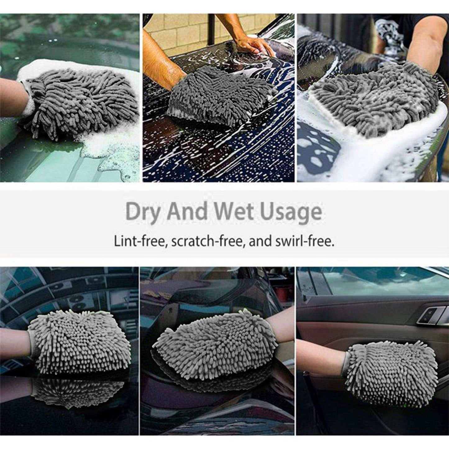 WASH&WHIPS Microfiber Chenille Car Cleaning Mitt - Skoutley Outdoors LLC