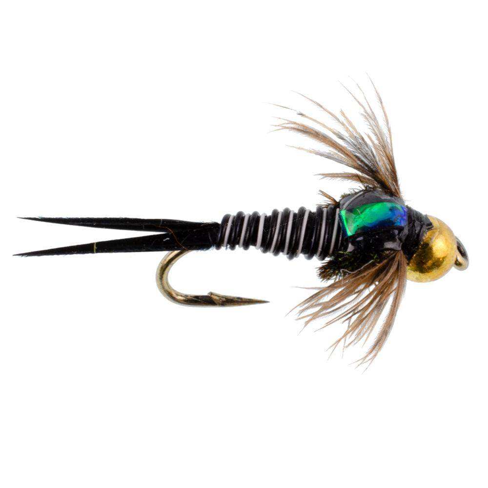 Bead Head Zebra Copper John Nymph Fly Fishing Flies - Set of 6 Flies Hook Size 14 - Skoutley Outdoors LLC