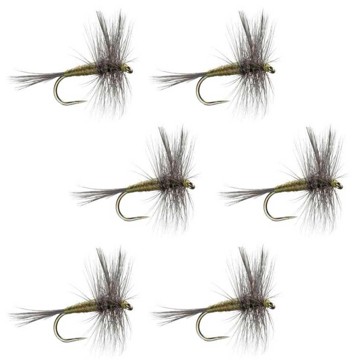 Barbless Blue Winged Olive BWO Classic Trout Dry Fly Fishing Flies - Set of 6 Flies Size 18 - Skoutley Outdoors LLC