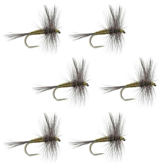 Barbless Blue Winged Olive BWO Classic Trout Dry Fly Fishing Flies - Set of 6 Flies Size 20 - Skoutley Outdoors LLC