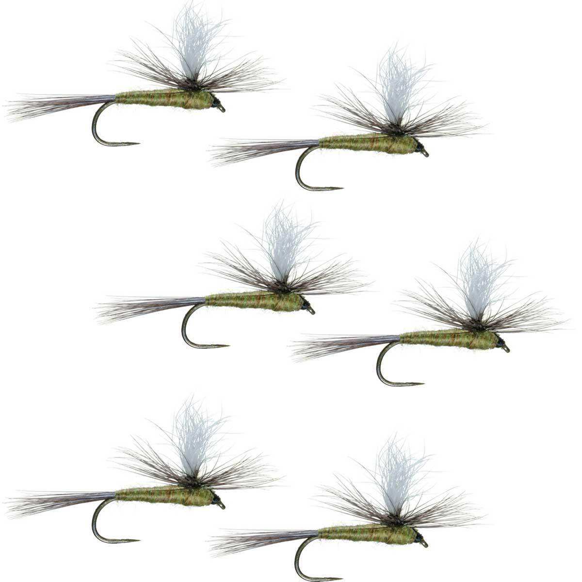 Barbless Parachute Blue Winged Olive BWO Classic Trout Dry Fly Fishing Flies - Set of 6 Flies Size 18 - Skoutley Outdoors LLC