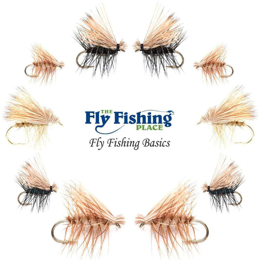 Basics Collection - Elk Hair Caddis Dry Fly Assortment - 10 Dry Fishing Flies - 5 Patterns - Hook Sizes 12, 14, 16, 18 - Skoutley Outdoors LLC