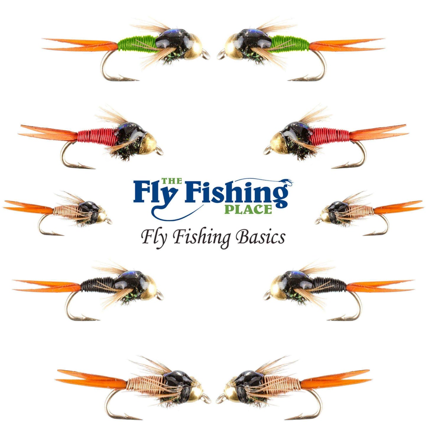 Basics Collection - Bead Head Copper John Assortment - 10 Wet Flies - 5 Patterns - Hook Sizes 14, 16, 18 - Skoutley Outdoors LLC