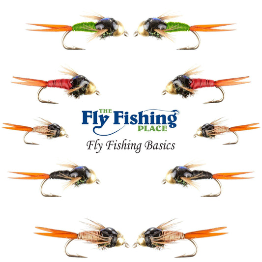 Basics Collection - Bead Head Copper John Assortment - 10 Wet Flies - 5 Patterns - Hook Sizes 14, 16, 18 - Skoutley Outdoors LLC