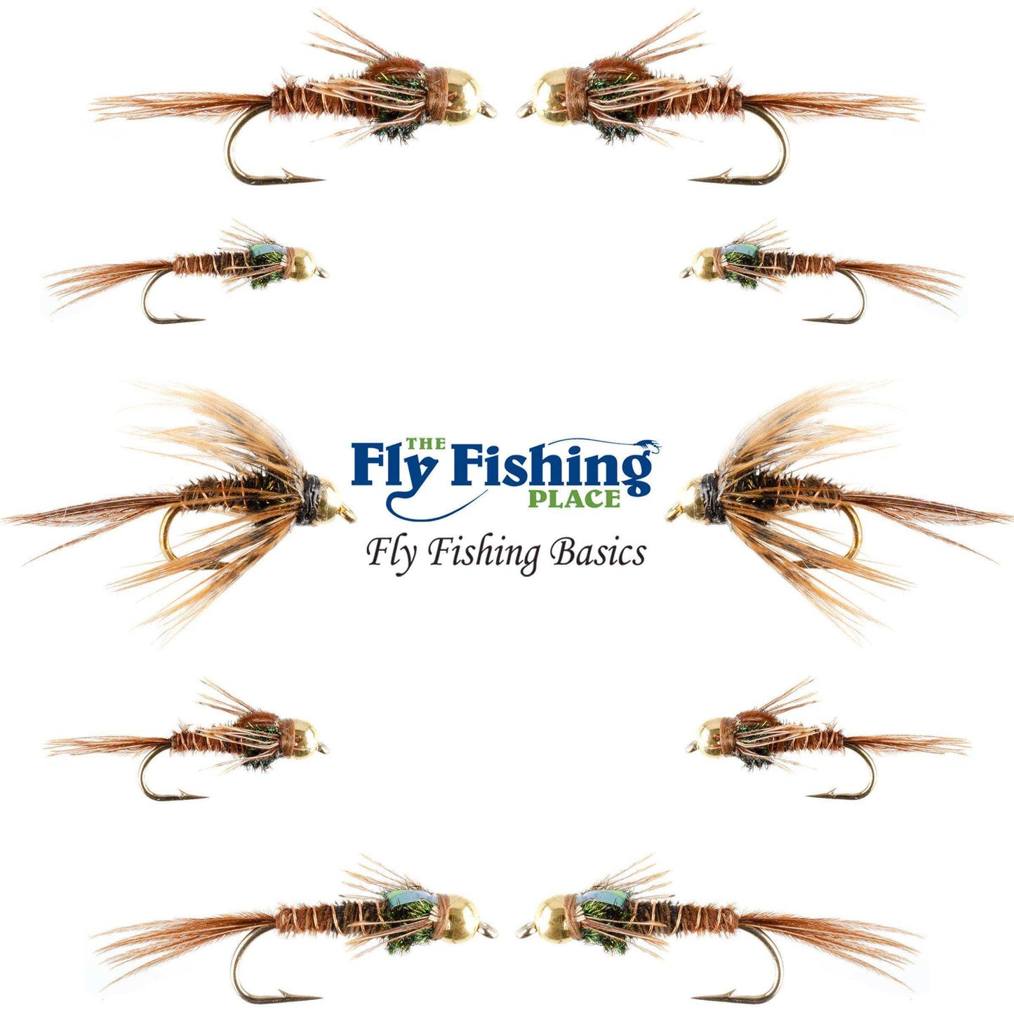 Basics Collection - Bead Head Pheasant Tail Nymph Assortment - 10 Wet Flies - Hook Sizes 14, 16, 18 - Skoutley Outdoors LLC