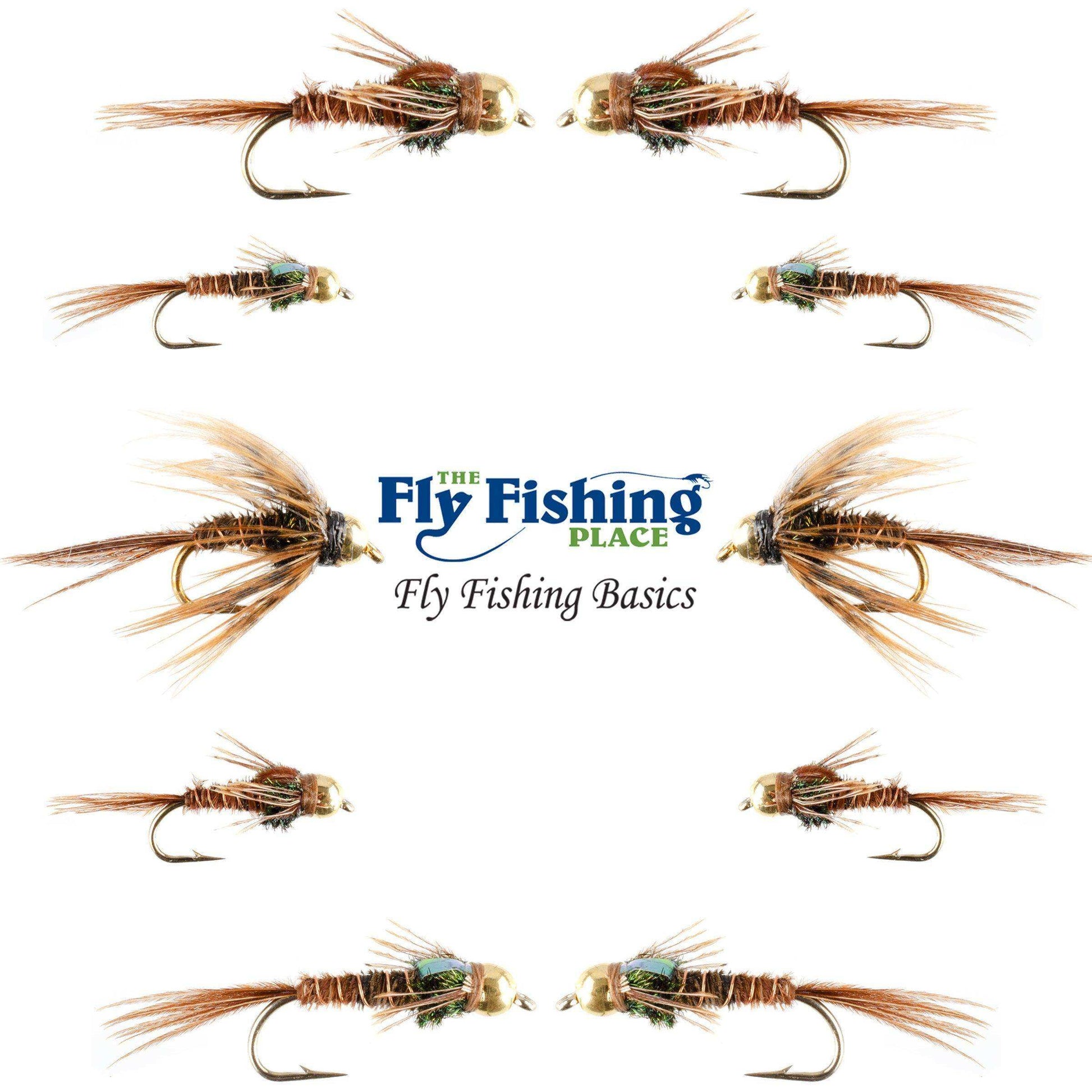 Basics Collection - Bead Head Pheasant Tail Nymph Assortment - 10 Wet Flies - Hook Sizes 14, 16, 18 - Skoutley Outdoors LLC