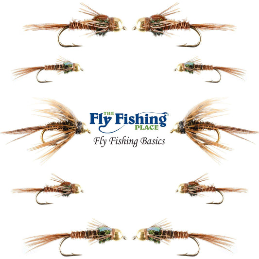 Basics Collection - Bead Head Pheasant Tail Nymph Assortment - 10 Wet Flies - Hook Sizes 14, 16, 18 - Skoutley Outdoors LLC