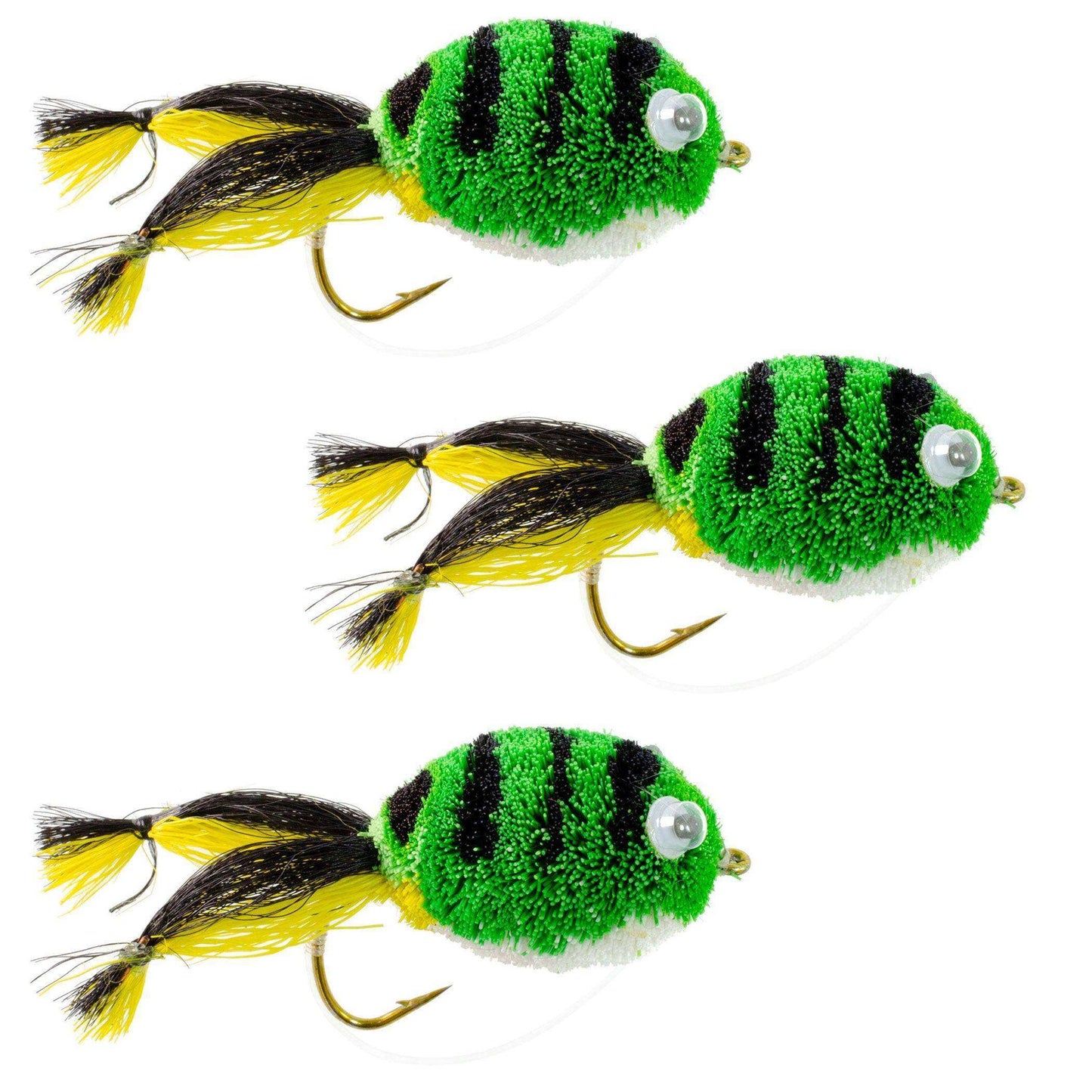 3 Pack Messingers Frog Bass Fly Fishing Bug Wide Gape Bass Hooks With Weed Guard - Skoutley Outdoors LLC