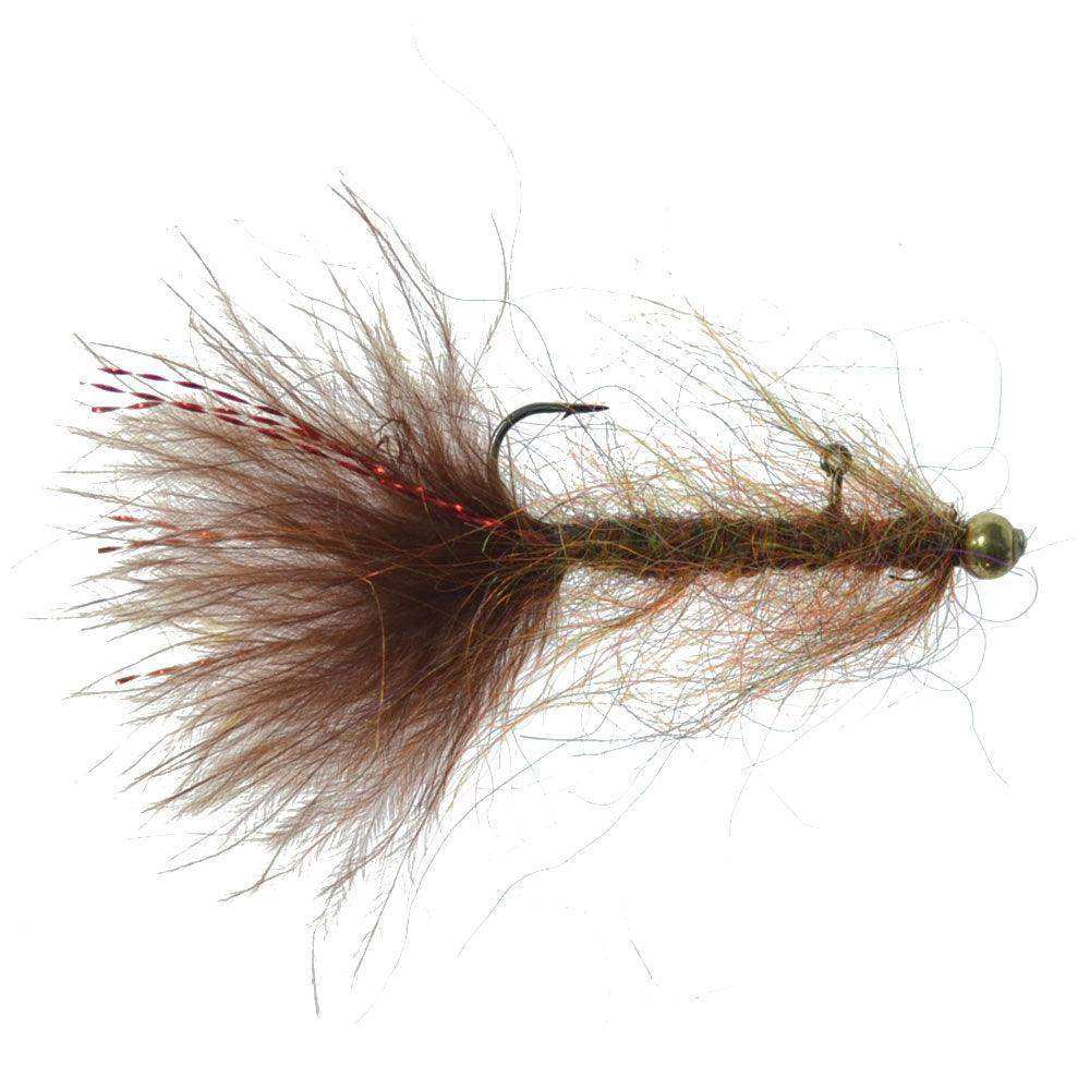 3 Pack Balanced Leech Size 12 - Brown Tungsten Bead Head Jig Lake Streamer Wet Fly - Skoutley Outdoors LLC