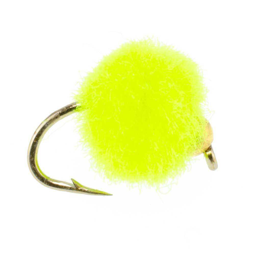 3 Pack Bead Head Hot Chartreuse Egg Fly Fishing Flies - Hook Size 16 - Skoutley Outdoors LLC