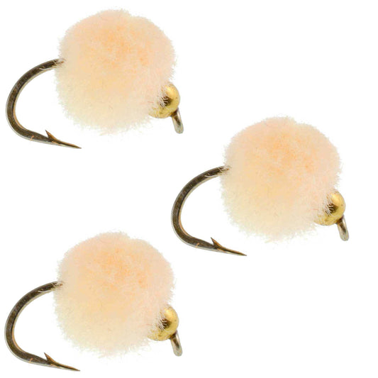 3 Pack Bead Head Oregon Cheese Egg Fly Fishing Flies - Hook Size 16 - Skoutley Outdoors LLC