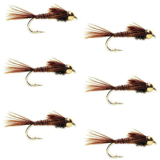 Bead Head Pheasant Tail Nymph Fly Fishing Flies - 6 Flies Hook Size 18 - Skoutley Outdoors LLC