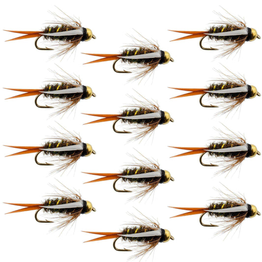 Bead Head Prince Nymph Fly Fishing Flies - 1 Dozen Flies Hook Size 14 - Skoutley Outdoors LLC