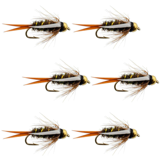 Bead Head Prince Nymph Fly Fishing Flies - Set of 6 Flies Hook Size 10 - Skoutley Outdoors LLC